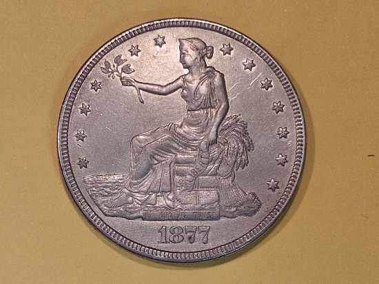 1877-P Trade Dollar in Extra Fine 45