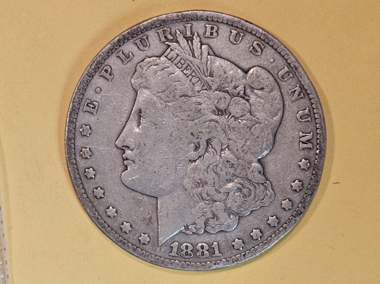 ** KEY DATE ** 1881-CC Morgan Silver Dollar in Choice Fine