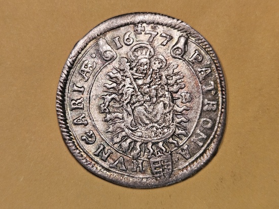1677 Hungary 15 Krajczar in Bright Uncirculated