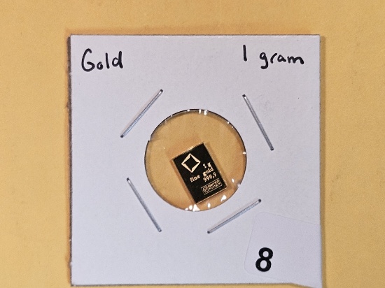GOLD! Valcambi One Gram .9999 fine gold bar