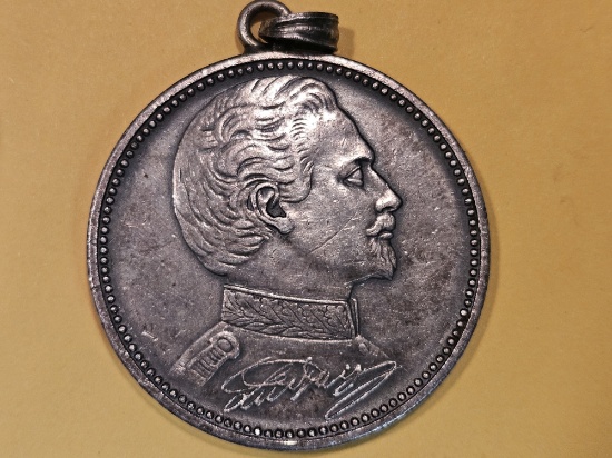 1845-1886 Bavaria King Ludwig II Silver Pendant Medal