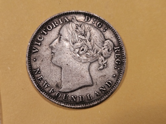 1881 Newfoundland 20 Cents in Nice Extra Fine