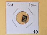 GOLD! Valcambi One Gram .9999 fine gold bar