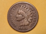 Semi-Key 1864-L Indian Cent in Fine
