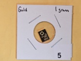 GOLD! Valcambi One Gram .9999 fine gold bar
