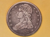 1837 Capped Bust Reeded Edge Half Dollar in Fine
