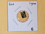 GOLD! Valcambi One Gram .9999 fine gold bar