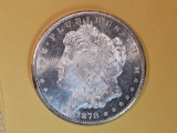 **KEY DATE** 1878-CC Morgan Silver Dollar in Choice Brilliant Uncirculated