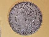 ** KEY DATE ** 1881-CC Morgan Silver Dollar in Choice Fine