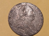 1787 Great Britain Shilling in Nice About Uncirculated Plus