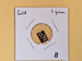 GOLD! Valcambi One Gram .9999 fine gold bar
