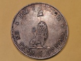 1889 Paraguay silver Peso in Uncirculated