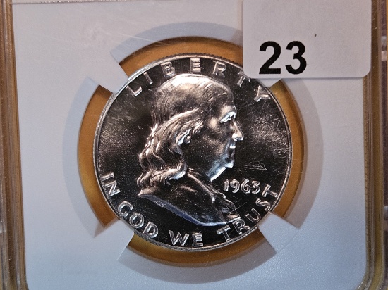 SUPERB GEM! NGC 1963 Franklin Half Dollar in Proof 68