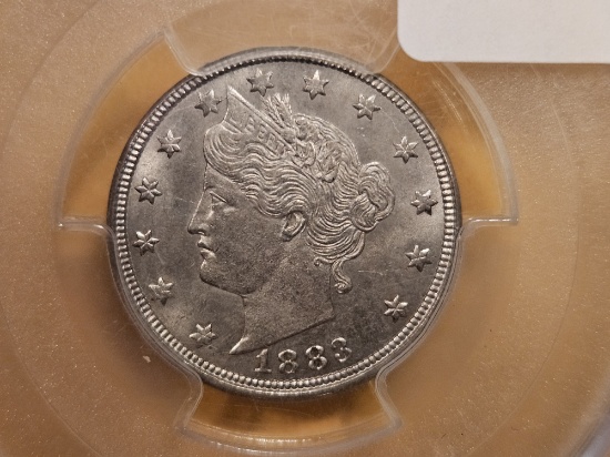 PCGS 1883 Liberty "V" Nickel in Mint State 63