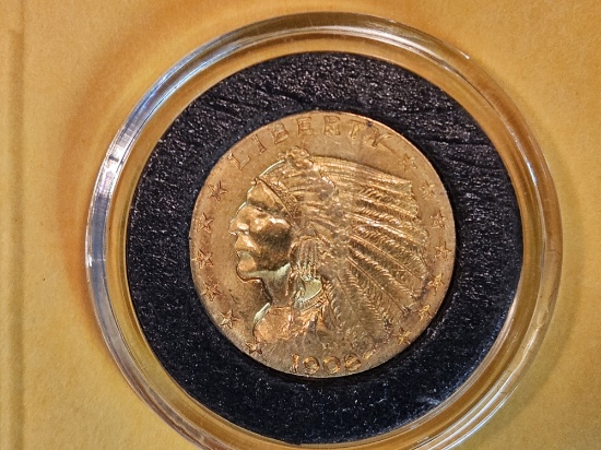 GOLD! Brilliant About Uncirculated 1904 Indian Head Gold $2.5 Dollars