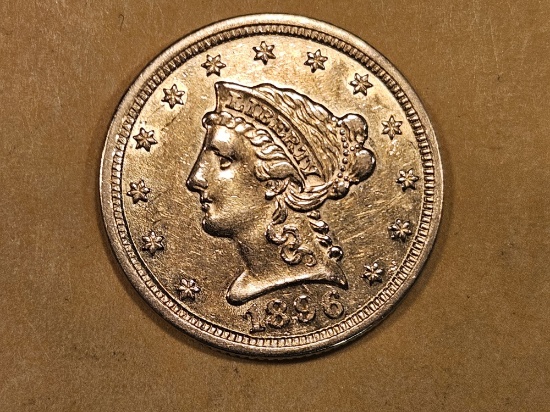 GOLD! Brilliant About Uncirculated plus 1896 Gold $2.5 Dollar Liberty Head