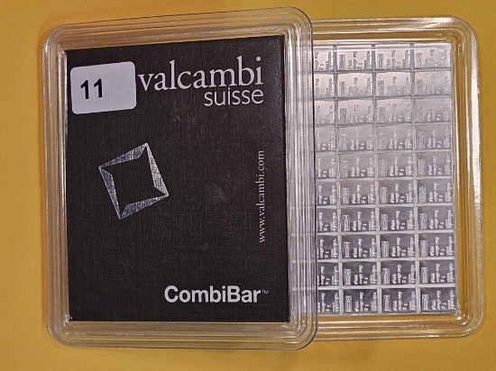 SILVER! VALCAMBI SUISSE 100 Gram .999 fine Silver CombiBar