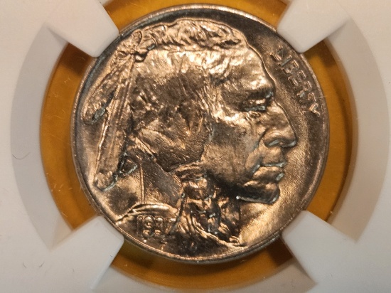 GEM! NGC 1937 Buffalo Nickel in Mint State 66