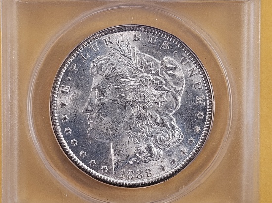 ANACS 1888 Morgan Silver Dollar in Mint State 62