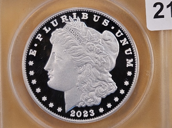 PERFECT! ANACS 2023-S Morgan Silver Dollar in Proof 70 Deep Cameo