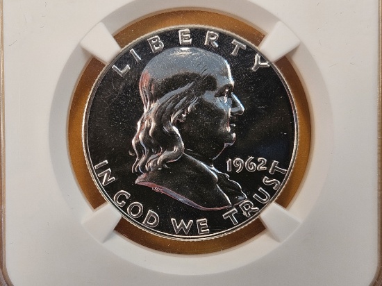 NGC 1962 Franklin Silver Half Dollar in Proof 67