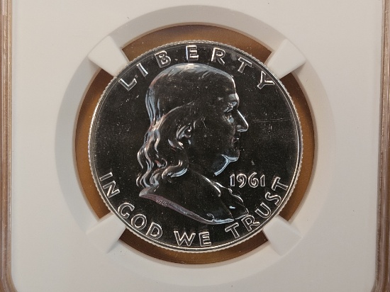 NGC 1969 Franklin Silver Half Dollar in Proof 67