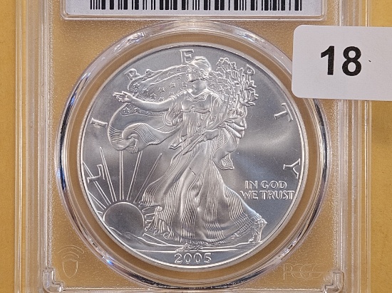 PCGS 2005 American Silver Eagle in Mint State 69