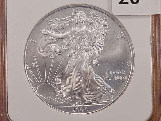 NGC 2008 American Silver Eagle in Mint State 69