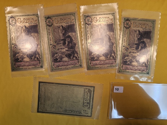 GOLD! Five Florida Goldback 1/2 goldbacks