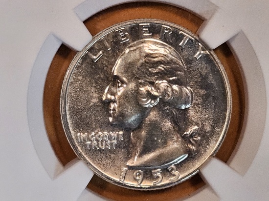 GEM! NGC 1953 Washington Quarter in Proof 66