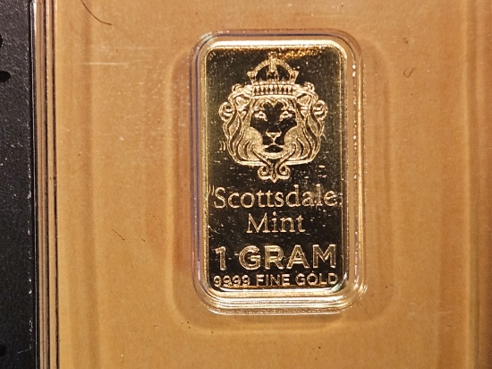 GOLD! Scottsdale Mint One Gram .9999 fine gold Bar