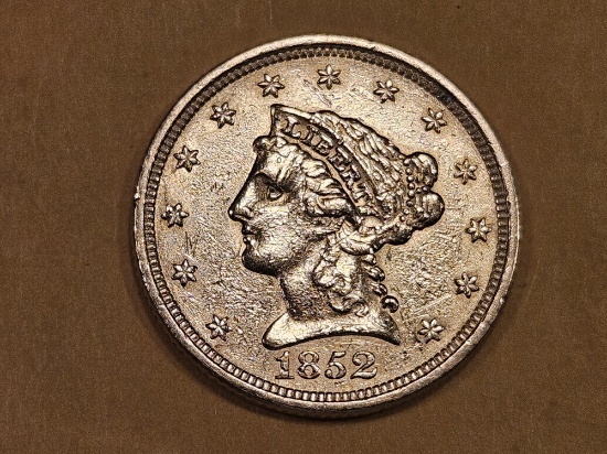GOLD! Better date 1852 Gold Liberty Head $2.5 Dollar