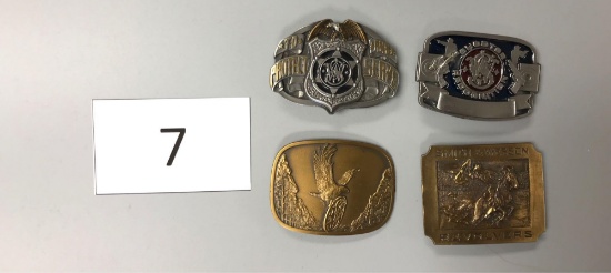 Lot of 4 Smith & Wesson Belt Buckles