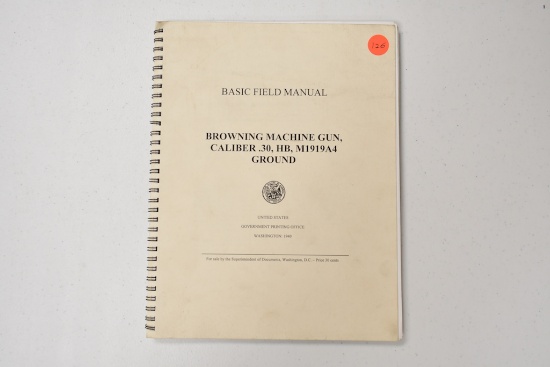 BROWNING M1919A4 MACHINE GUN MANUAL