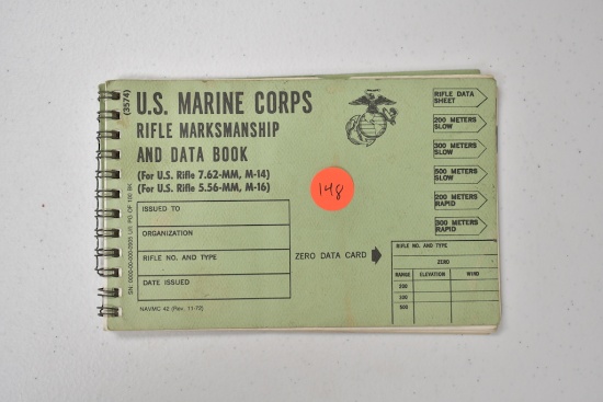 US MARINE CORP RIFLE MARKSMANSHIP BOOK