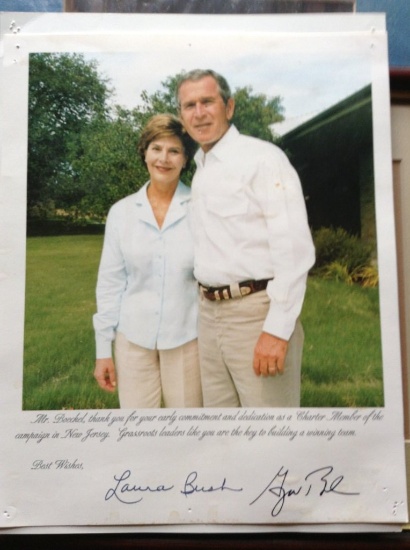 GEORGE AN LAURA BUSH SIGNED