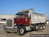 1986 PETERBILT 349 TRI AXLE ALUM DUMP TRUCK