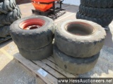 12 - 16.5 NHS TIRES ON STEEL RIMS, STOCK # 52137