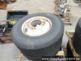 8 - 11R22.5 TRAILER TIRES ON WHEELS, STOCK # 52085