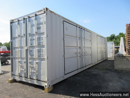 2021 40' L X 96&quot; W X 114&quot; H, HIGH CUBE TWO DBL MULTI DOORS CONTAINER, TWO SETS DOOR ON SID