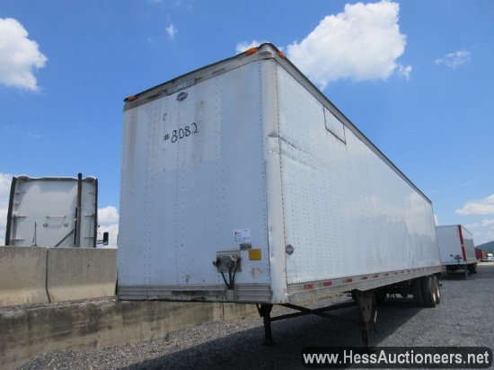1998 UTILITY 48' DRY VAN TRAILER, 65000 GVW, T/A, SPRING SUSP, 295/75R22.5 ON STEEL WHEELS, SWING RR