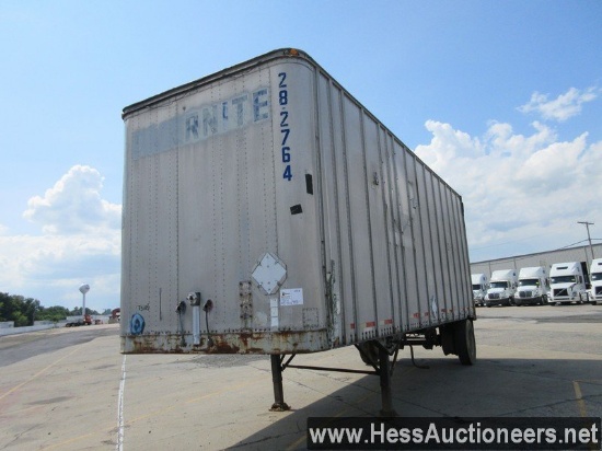 1985 STRICK 28' PUP TRAILER, NO TITLE, STORAGE ONLY, 40000 GVW, SINGLE AXLE, SPRING SUSPENSION, 75R2