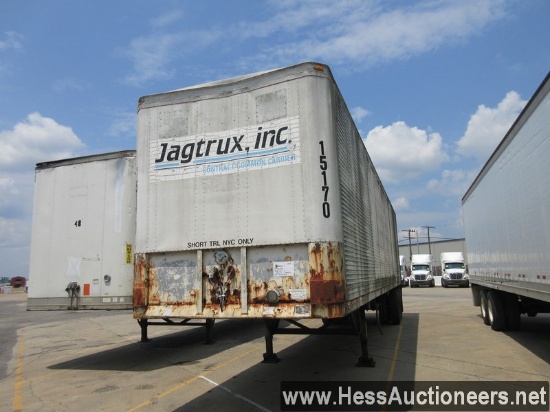 1979 TRIMLINE 40' X 96&#34; STORAGE TRAILER, 63000 GVW, T/A, SPRING SUSP, 11R22.5 ON SPOKE WHEELS, S