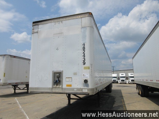 2000 GREAT DANE 48' X 102&#34; STORAGE VAN TRAILER, 68000 GVW, T/A, SPRING SUSP, 275/80R22.5 ON STEE