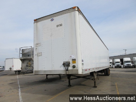 2000 UTILITY 48' L X 102&#34; W DRY VAN TRAILER, 65000 GVW, T/A, SPRING SUSP, 10R22.5 ON STEEL WHEEL