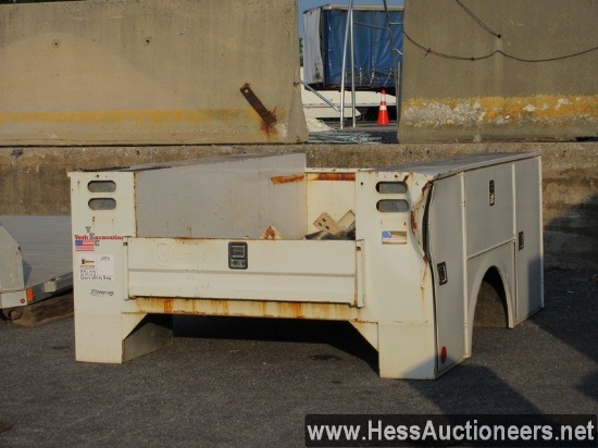 CHEVROLET UTILITY BODY, 8' X 80&quot;, DAMAGE BACK CURBSIDE, STOCK # 53103