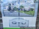2021 Greatbear 14' Bi-parting Wrought Iron Gate, With Artwork Deer In The M