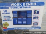 2021 Steelman 7' Work Bench With 18 Drawers, Blue, 86" X 23" X 39