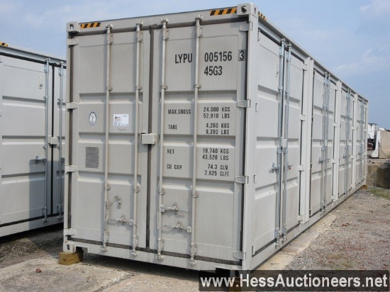 2021 40' High Cube Four Multi Door Container, Four Side Open Door, One End