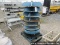 8 shelf turn style, parts pin stationary, heavy move with pallet jack or fo
